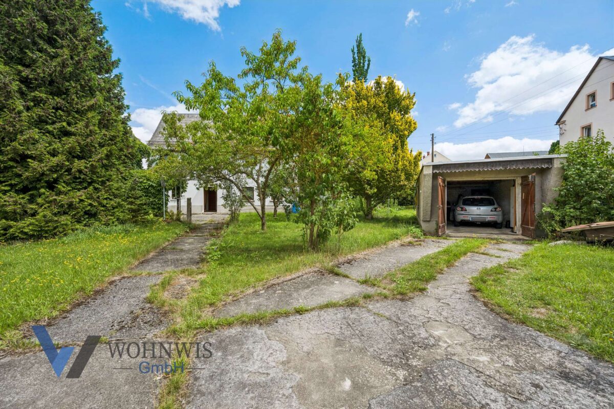 Ansicht Garage und Haus