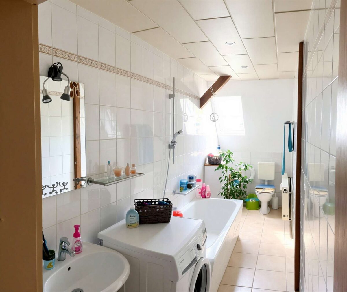 Badezimmer mit Einrichtungsbeispiel